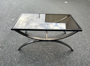 Table en verre et fer forgé redim